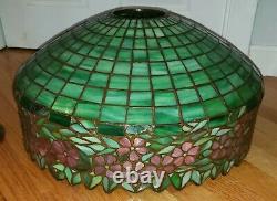 Handel / Unique Arts & Crafts Leaded Slag Stained Glass Table Lamp Tiffany Era