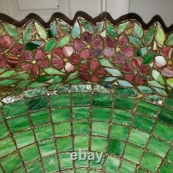 Handel / Unique Arts & Crafts Leaded Slag Stained Glass Table Lamp Tiffany Era