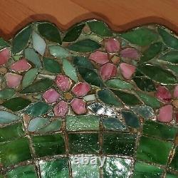 Handel / Unique Arts & Crafts Leaded Slag Stained Glass Table Lamp Tiffany Era