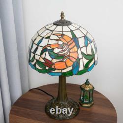Handmade 12 Tiffany Style Stained Glass Lamp Retro Orange Shrimp Design