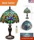 Handmade Stained Glass Table Lamp With Touch Switch Green Dragonfly Design