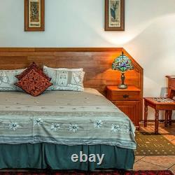 Handmade Stained Glass Table Lamp with Touch Switch Green Dragonfly Design