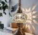 Handmade White Turkish Mosaic Table Lamp Elegant Artisan Stained Glass Accent