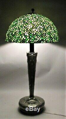Huge 43 ART NOUVEAU Stained Glass Lamp with 22 Unique Shade c. 1915 antique
