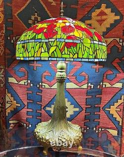 Huge Exquisite Handmade Stained Glass Tiffany Style Table Lamp (INV201)