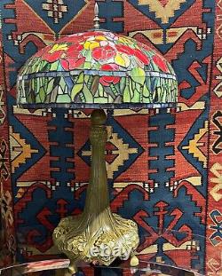 Huge Exquisite Handmade Stained Glass Tiffany Style Table Lamp (INV201)