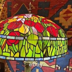 Huge Exquisite Handmade Stained Glass Tiffany Style Table Lamp (INV201)