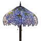 Indigo Stained Glass Tiffany Style 2-light Floor Lamp Pull Chain Switched