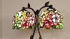 Jacinthia Floral Stained Glass Double Shade Table Lamp