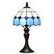 L10468 Sea Blue Mediterranean Tiffany Style Stained Glass Small Table Lamp Wi
