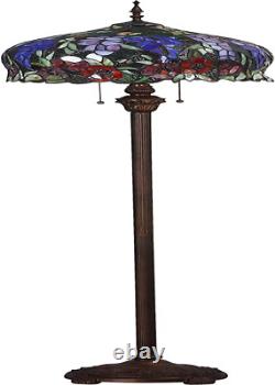 L10574 Wisteria and Rose Flower Tiffany Style Stained Glass Floor Lamp with 16 I