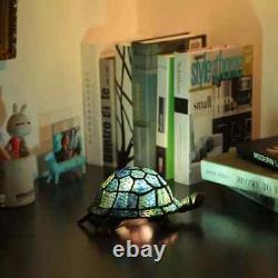 L10592 Tortoise Tiffany Style Stained Glass Accent Table Lamp Night Light for