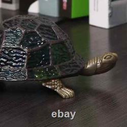 L10592 Tortoise Tiffany Style Stained Glass Accent Table Lamp Night Light for