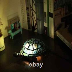 L10592 Tortoise Tiffany Style Stained Glass Accent Table Lamp Night Light for