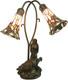 L10625 Mermaid And Lily Flowers Tiffany Style Stained Glass Accent Table Lamp, 2