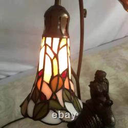 L10625 Mermaid and Lily Flowers Tiffany Style Stained Glass Accent Table Lamp, 2