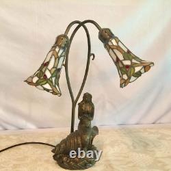 L10625 Mermaid and Lily Flowers Tiffany Style Stained Glass Accent Table Lamp, 2