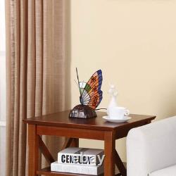 L10653 Butterfly Tiffany Style Stained Glass Accent Table Lamp Night Light for L