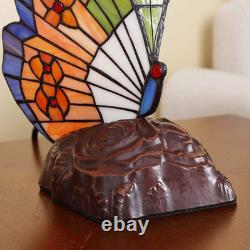 L10653 Butterfly Tiffany Style Stained Glass Accent Table Lamp Night Light for L