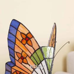 L10653 Butterfly Tiffany Style Stained Glass Accent Table Lamp Night Light for L