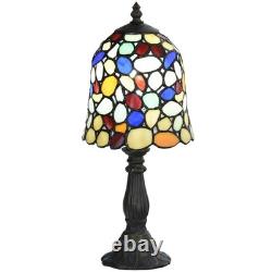 L10729 Colored Cobblestone Tiffany Style Stained Glass Table Lamp with 6-inch