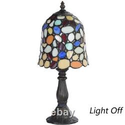 L10729 Colored Cobblestone Tiffany Style Stained Glass Table Lamp with 6-inch