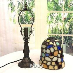 L10729 Colored Cobblestone Tiffany Style Stained Glass Table Lamp with 6-inch