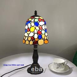 L10729 Colored Cobblestone Tiffany Style Stained Glass Table Lamp with 6-inch