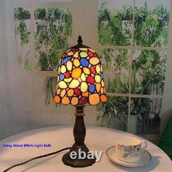 L10729 Colored Cobblestone Tiffany Style Stained Glass Table Lamp with 6-inch