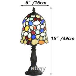 L10729 Colored Cobblestone Tiffany Style Stained Glass Table Lamp with 6-inch
