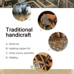 L10729 Colored Cobblestone Tiffany Style Stained Glass Table Lamp with 6-inch