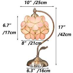 L10732 Tiffany Style Stained Glass Flower Petal Table Lamp with Brass Base fo