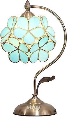 L10752 Cherry Blossom Tiffany Style Stained Glass Table Lamp with Petal Lampshad