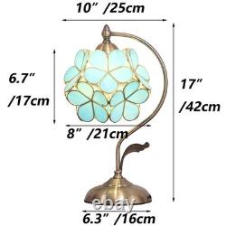 L10752 Tiffany Style Stained Glass Flower Petal Table Lamp with Brass Base fo
