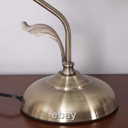 L10752 Tiffany Style Stained Glass Flower Petal Table Lamp with Brass Base fo