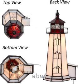 L10770 Peggy's Cove Lighthouse Tiffany Style Stained Glass Accent Table Lamp