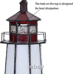 L10770 Peggy's Cove Lighthouse Tiffany Style Stained Glass Accent Table Lamp