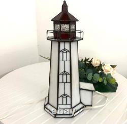 L10770 Peggy's Cove Lighthouse Tiffany Style Stained Glass Accent Table Lamp