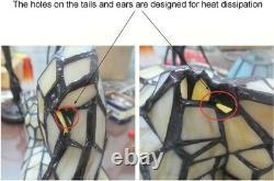 L10771 Cats in Love Tiffany Style Stained Glass Accent Table Lamp Night Ligh