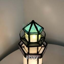 L10776 Lighthouse Tiffany Style Stained Glass Accent Table Lamp Night Light f