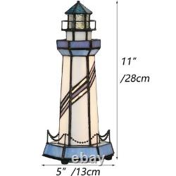L10776 Lighthouse Tiffany Style Stained Glass Accent Table Lamp Night Light f