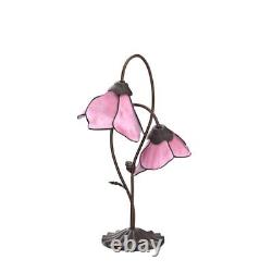 L10811 Flower Tiffany Style Stained Glass Table Lamp with 8-inch Wide Bent Gl