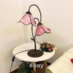 L10811 Flower Tiffany Style Stained Glass Table Lamp with 8-inch Wide Bent Gl