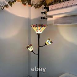 L10812 Mission Tiffany Style Stained Glass Floor Lamp for Reading Working D