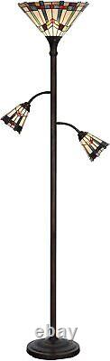 L10812 Mission Tiffany Style Stained Glass Floor Lamp for Reading Working D