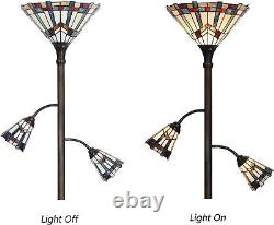 L10812 Mission Tiffany Style Stained Glass Floor Lamp for Reading Working D