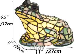 L10829 Frog Table Lamp Tiffany Style Stained Glass Accent Night Light for Home D