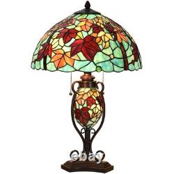 L10883 Tiffany Style Stained Glass Table Lamp Double Lit for Home Decor 16Wx2