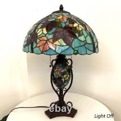L10883 Tiffany Style Stained Glass Table Lamp Double Lit for Home Decor 16Wx2