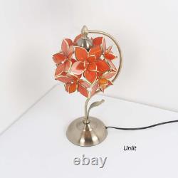 L10922 Tiffany Style Stained Glass Flower Petal Table Lamp with Brass Base for H